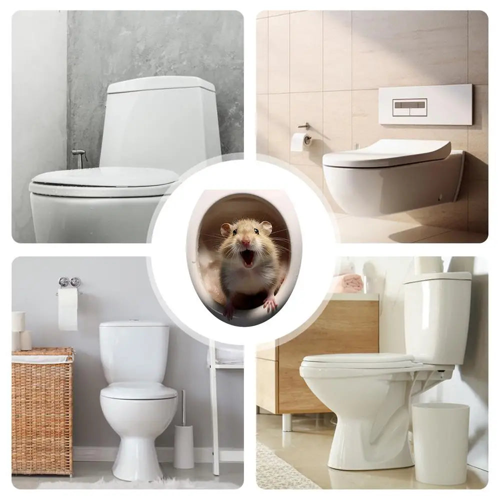 Toilet Seat 3D Decals Toilet Seat Cover Waterproof Stickers In 3D Room Ornaments 3D Stickers For Kitchen Living Room Bedroom