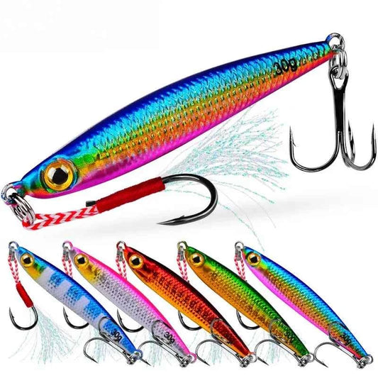 Metal Cast Jig Spoon Lure 10 20 30 50g For Shore Casting Sea Bass