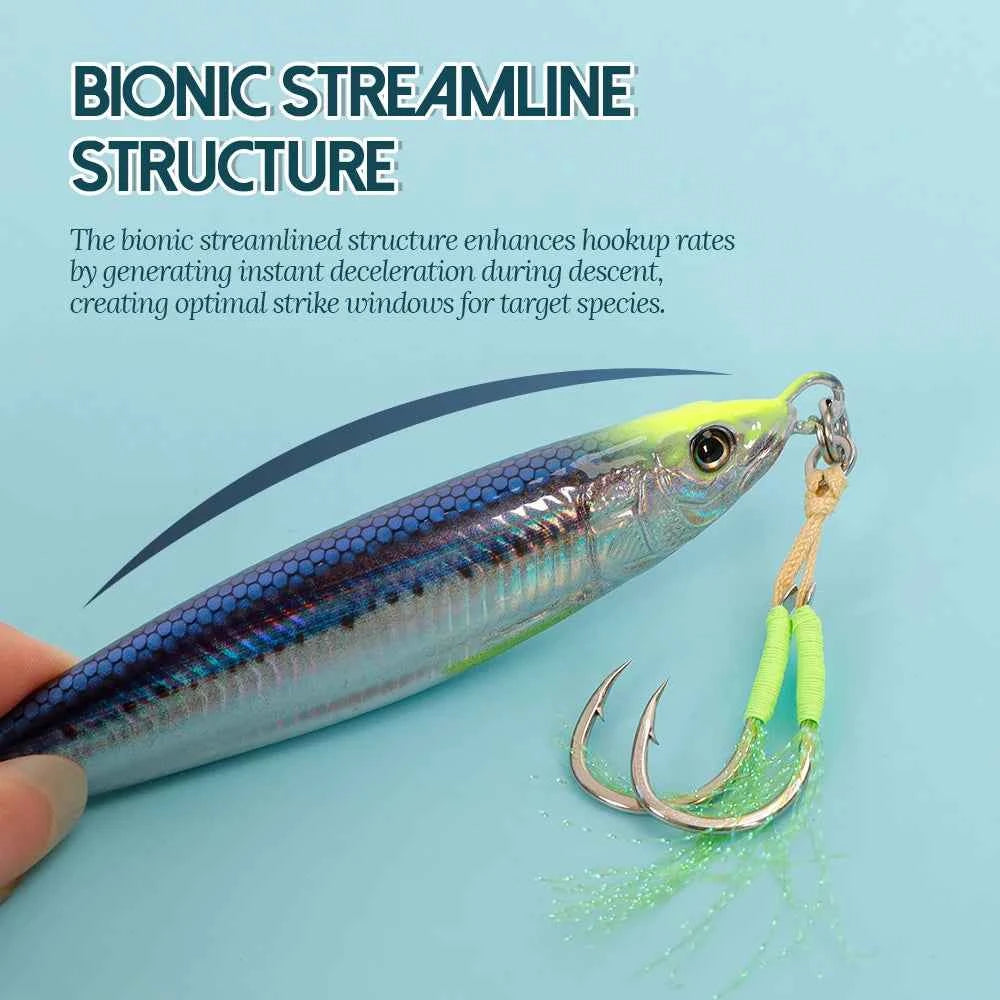 Tolu 2024 3D Printed Fast Sinking Metal Jig Lure Saltwater Shore Casting 20g 80g