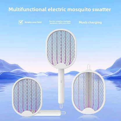 Foldable Electric Mosquito Swatter Mosquito Killer with UV Light USB Rechargeable Electric Bug Zapper Fly Bat Insect Swatter