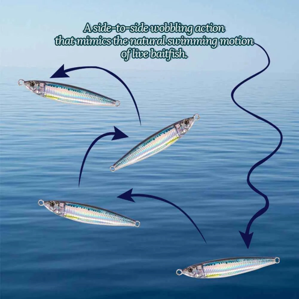 Tolu 2024 3D Printed Fast Sinking Metal Jig Lure Saltwater Shore Casting 20g 80g