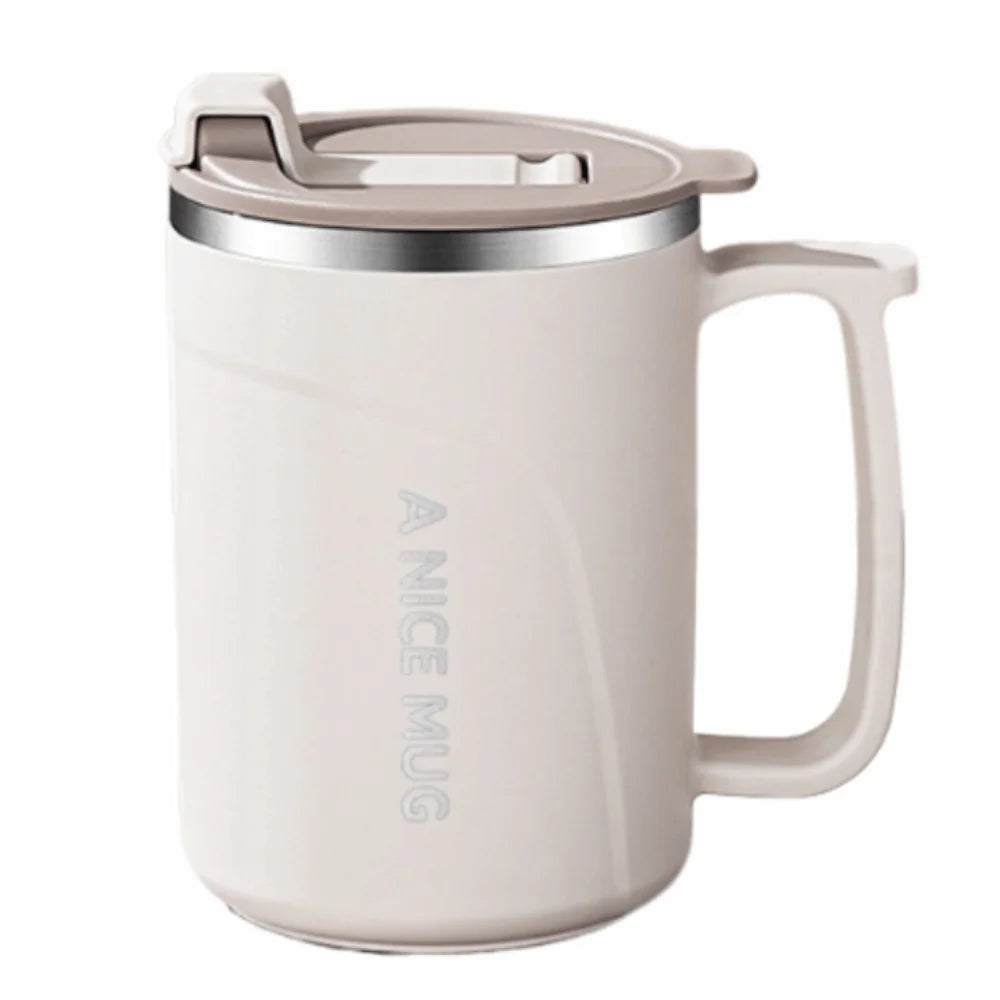 500ml Insulated Coffee Cup Stainless Steel Double-layer Vacuum Water Bottle with Tea Strainer Simple Thermos Cup Outdoor Sports