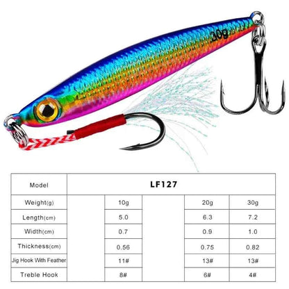 Metal Cast Jig Spoon Lure 10 20 30 50g For Shore Casting Sea Bass