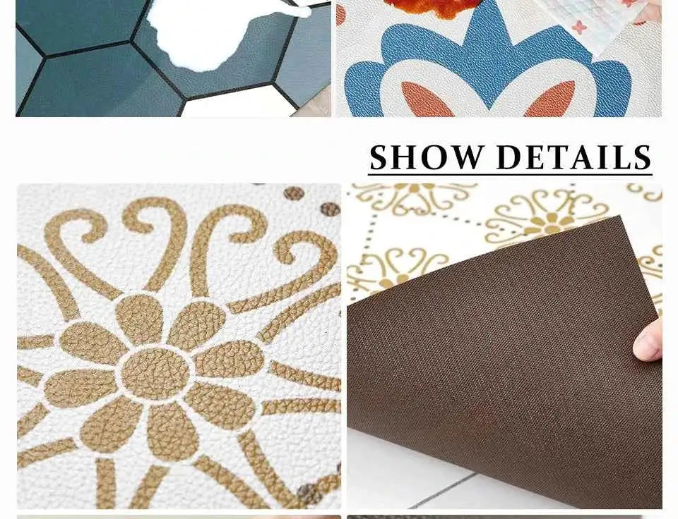 Pvc Kitchen Carpet Non-slip Oil-proof Rug Waterproof Leather Floor Mat Modern Long Strip Carpets Alfombra De Cocina 주방 미끄럼 방지 카펫