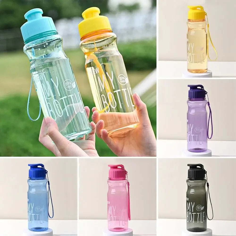650ml Water Bottle Outdoor Color Transparent Cold Water Cup Large Capacity Gift Plastic Sports Kettle Portable And Compact