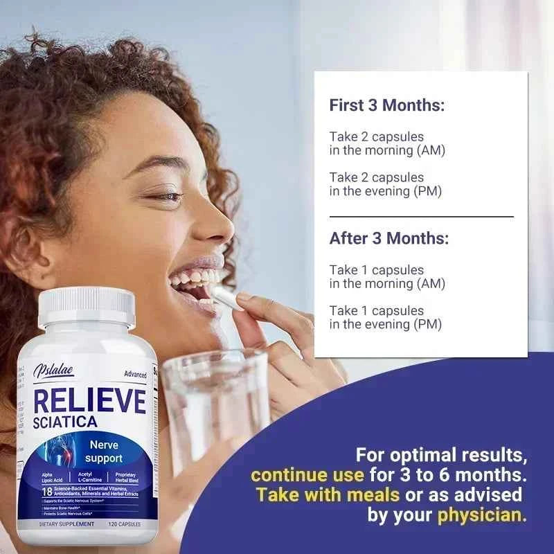 Relieve Sciatica B Vitamins For Nerve Health And Energy 120 Capsules