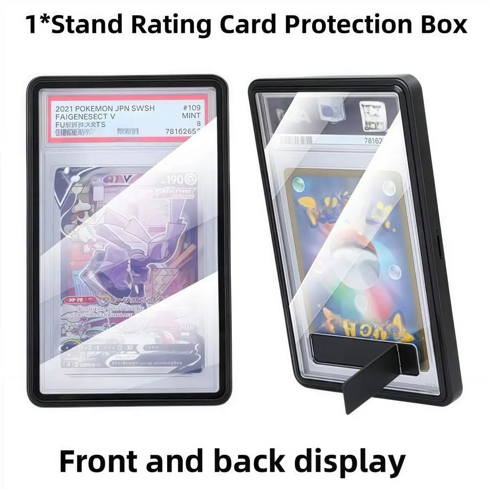2-in-1 PSA/CGC Graded Card Protective Box Transparent UV Protection Metal Magnetic Case Durable with Stand Card Protective Case