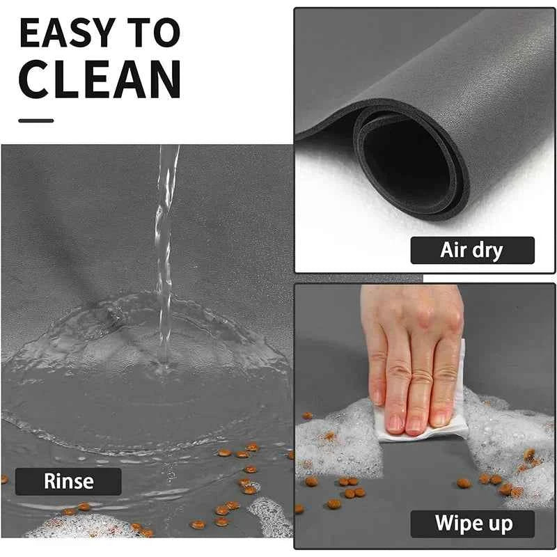 Pet Feeding Mat Absorbent Dog Cat Mat for Food and Water Easy to Clean Pet Placemats Quick Dry Dog Mat for Messy Drinkers