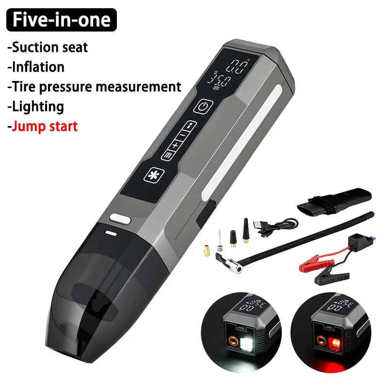 5 IN 1 Jump Starter For Car Battery Car Jump Starter Heavy Duty Jumpstarter Heavy Duty With Air Pump & Vacuum Cleaner