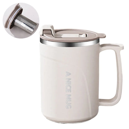 500ml Insulated Coffee Cup Stainless Steel Double-layer Vacuum Water Bottle with Tea Strainer Simple Thermos Cup Outdoor Sports