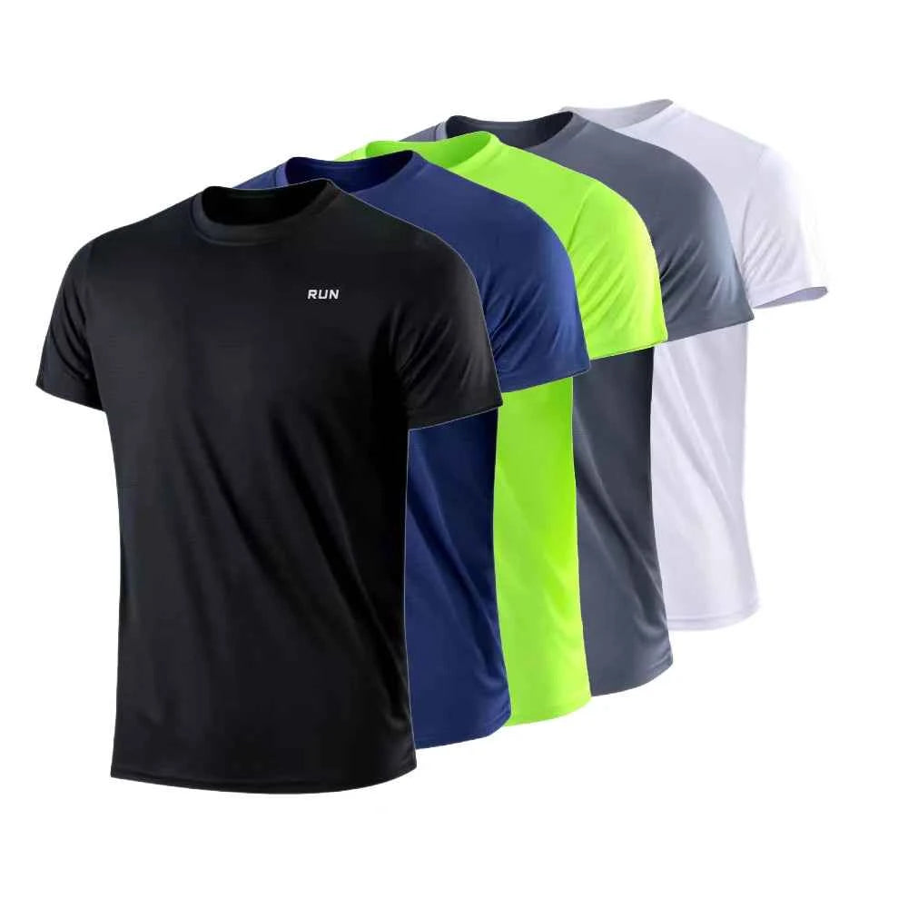 Men's Quick Dry Short Sleeve Gym Tee Moisture Wicking Round Neck Lightweight