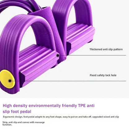 Multifunction Tension Rope, 6-Tube Elastic Yoga Pedal Puller Resistance Band, Natural Latex Tension Rope Fitness Equipment