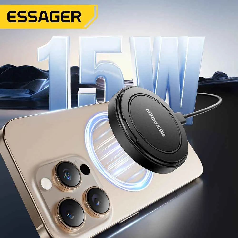 Essager Magnetic Wireless Charger With Holder 15W For IPhone 14 15 16 17 Pro Max