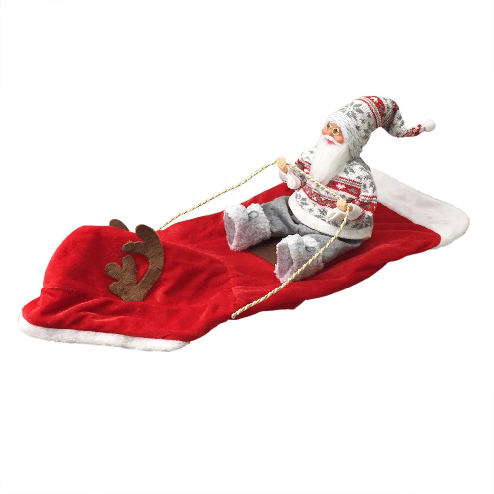 Funny Christmas Pet Cosplay Clothes for Small Medium Dogs Cats Warm Dog Cloak with Santa Claus Pet Costume Happy New Year Gift