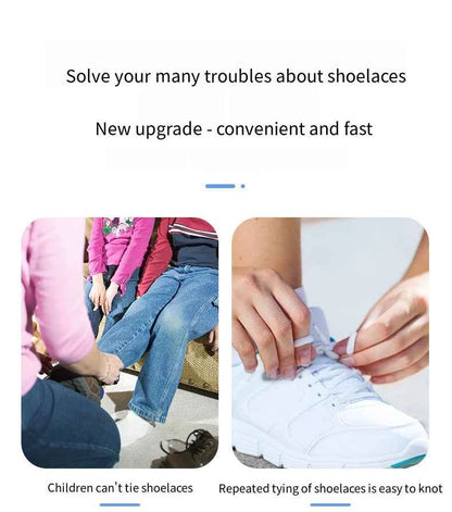 Press Lock Elastic Shoelaces 8mm Flat No Tie For Shoes Kids Adults