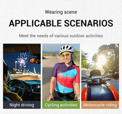 SCVCN Night Vision Glasses Hiking Eyewear Cycling Glasses Driving Eyewear Fashion Polarized Sunglasses Y2K UV400 Mtb Goggles Man