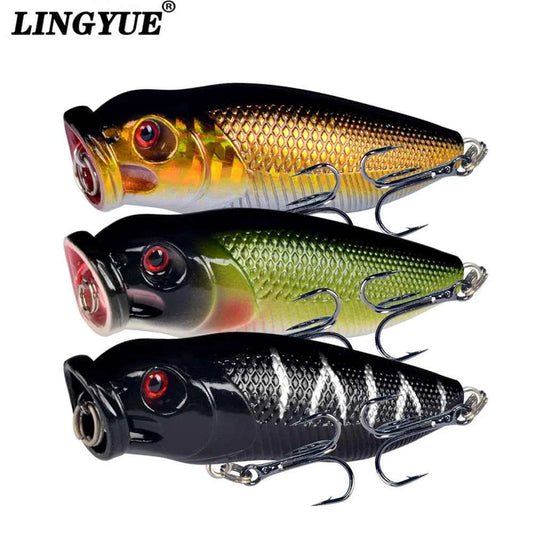 Lingyue 1pc Hard Topwater Popper Lure 7cm 8g Plastic Wobbler