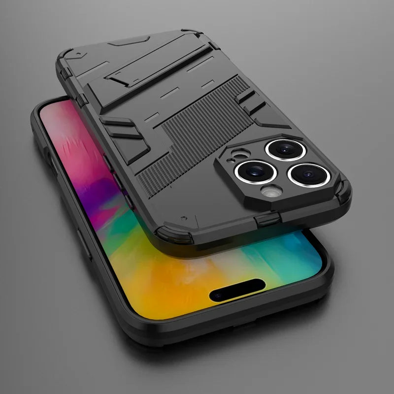Armor Shockproof Protective Magnetic Holder Case For iPhone 16 Pro Max 15 14 12 13 11 Pro Max 15 14 16 Plus 13 12 Mini Cover