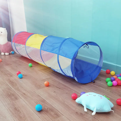 Portable Children's Tent Crawling Tunnel Kids Little House Play House Tipi Tent Indoor Toy Tube Baby Crawling Games Rainbow Tent