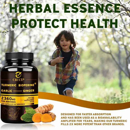 Turmeric Ginger With Garlic Curcumin Black Pepper For Joints Immune Support