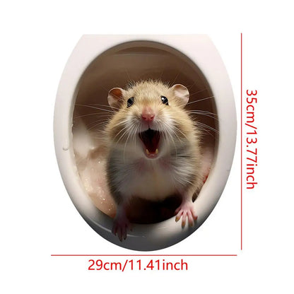 Toilet Seat 3D Decals Toilet Seat Cover Waterproof Stickers In 3D Room Ornaments 3D Stickers For Kitchen Living Room Bedroom