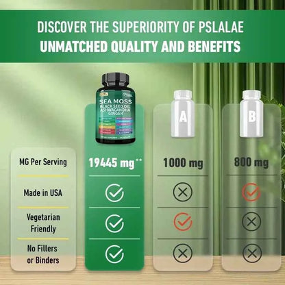 Pslalae Sea Moss Supplement Thyroid Support Immunity Detox Anti Aging Beauty