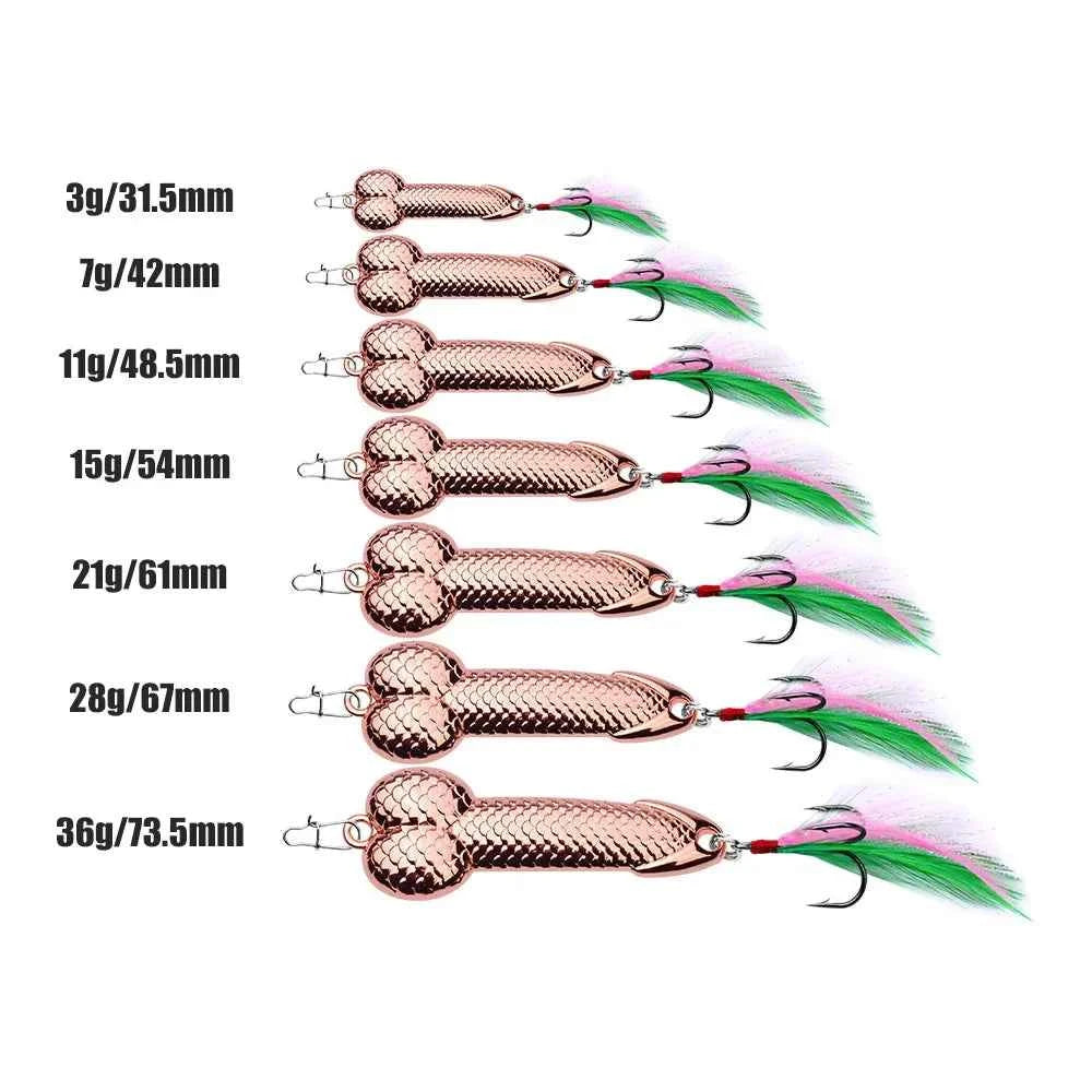 Metal Penis Spoon Lure 3g 7g 11g 15g 21g Vibrating Hard Bait Sequin Fishing Lure
