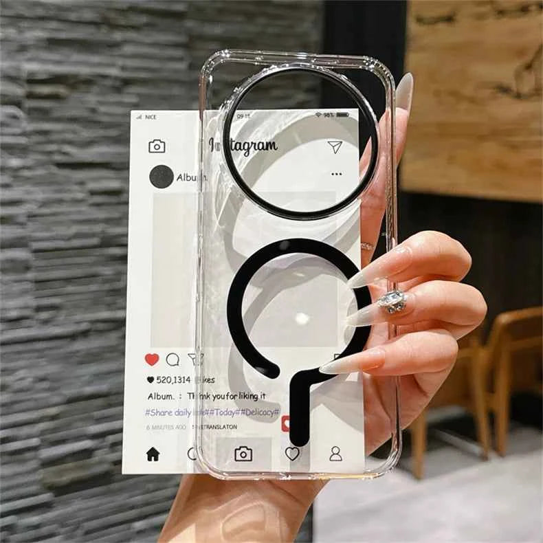 For Honor Magic 8 Pro Case MagSafe Magnetic Transparent Hard Phone Back Cover For Mgaic8 8Pro 5G Slim Shell Bumper