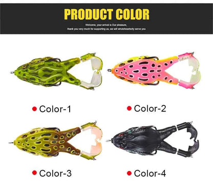 FLYSAND Frog Lure Soft Tube Bait With Hooks Topwater 3D Eyes Carp Fishing