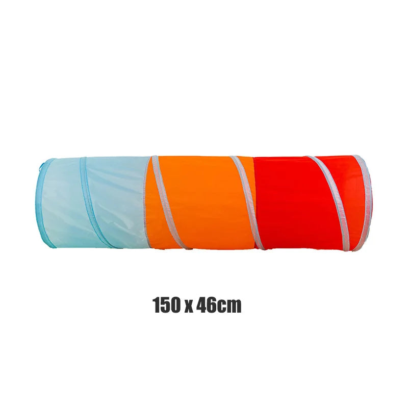 Portable Children's Tent Crawling Tunnel Kids Little House Play House Tipi Tent Indoor Toy Tube Baby Crawling Games Rainbow Tent