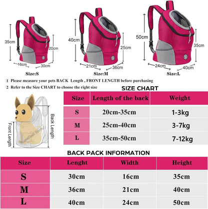 Dog Backpack Carrier Travel Bag Breathable Reflective Strips For Hiking