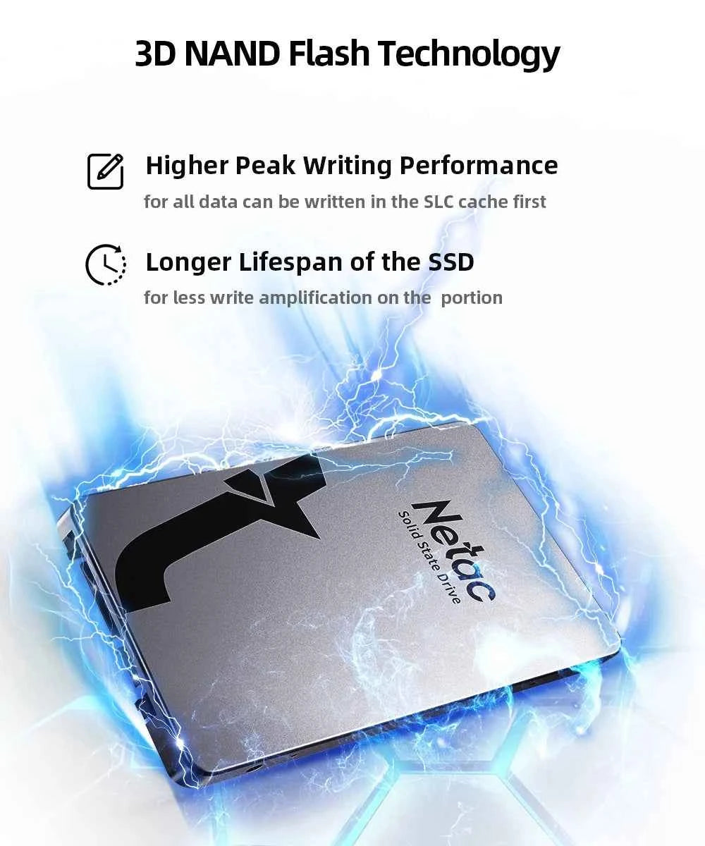 Netac 2.5 Inch SATA III SSD AHCI 128GB 256GB 512GB 1TB 2TB 4TB