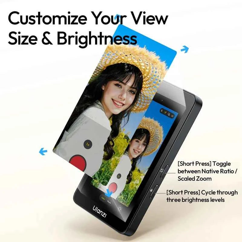 Ulanzi VM1 Vlog Selfie Monitor Screen for iPhone 17 16 15 Selfie Monitor Screen with Magnetic Ring Livestreaming Vlog Shots