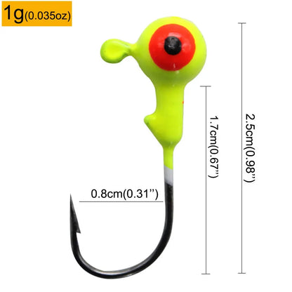 Colorful Jig Head Hooks For Soft Worm Lures 1g 1.8g 3.5g 5g 7g 5pcs Bag