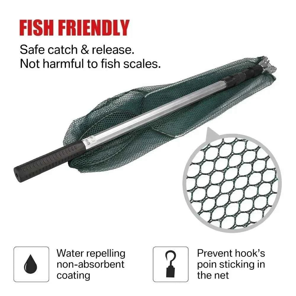 Aluminum Alloy Telescoping Fishing Net Foldable With Retractable Pole For Carp