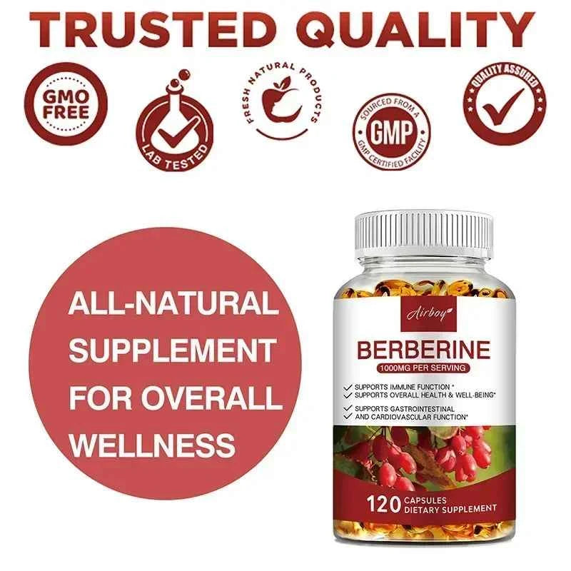 Berberine Capsules For Immune Support Digestion Energy And Anti Aging