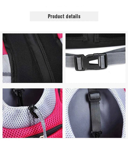 Dog Backpack Carrier Travel Bag Breathable Reflective Strips For Hiking