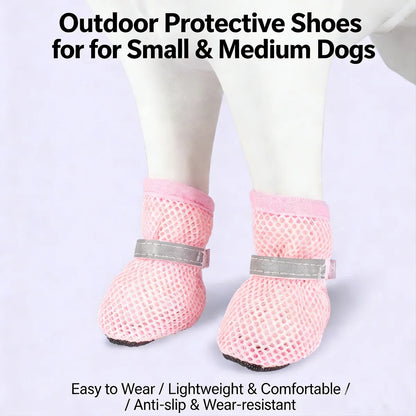 Pet Breathable Shoes Lightweight Breathable Mesh Dog Boots Anti-slip Soles Protecting Paws, Suitable Small To Medium-sized Pet.