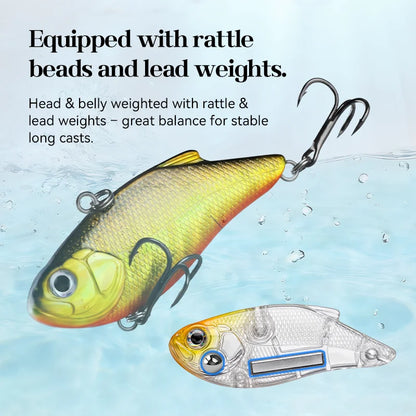 BearKing 50mm 7g Ice Fishing Wobblers Lure Vibration Bait Luminous Abs