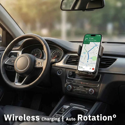 15W Wireless And Wired Car Charger Holder Qi Certified With Auto Sensing Release