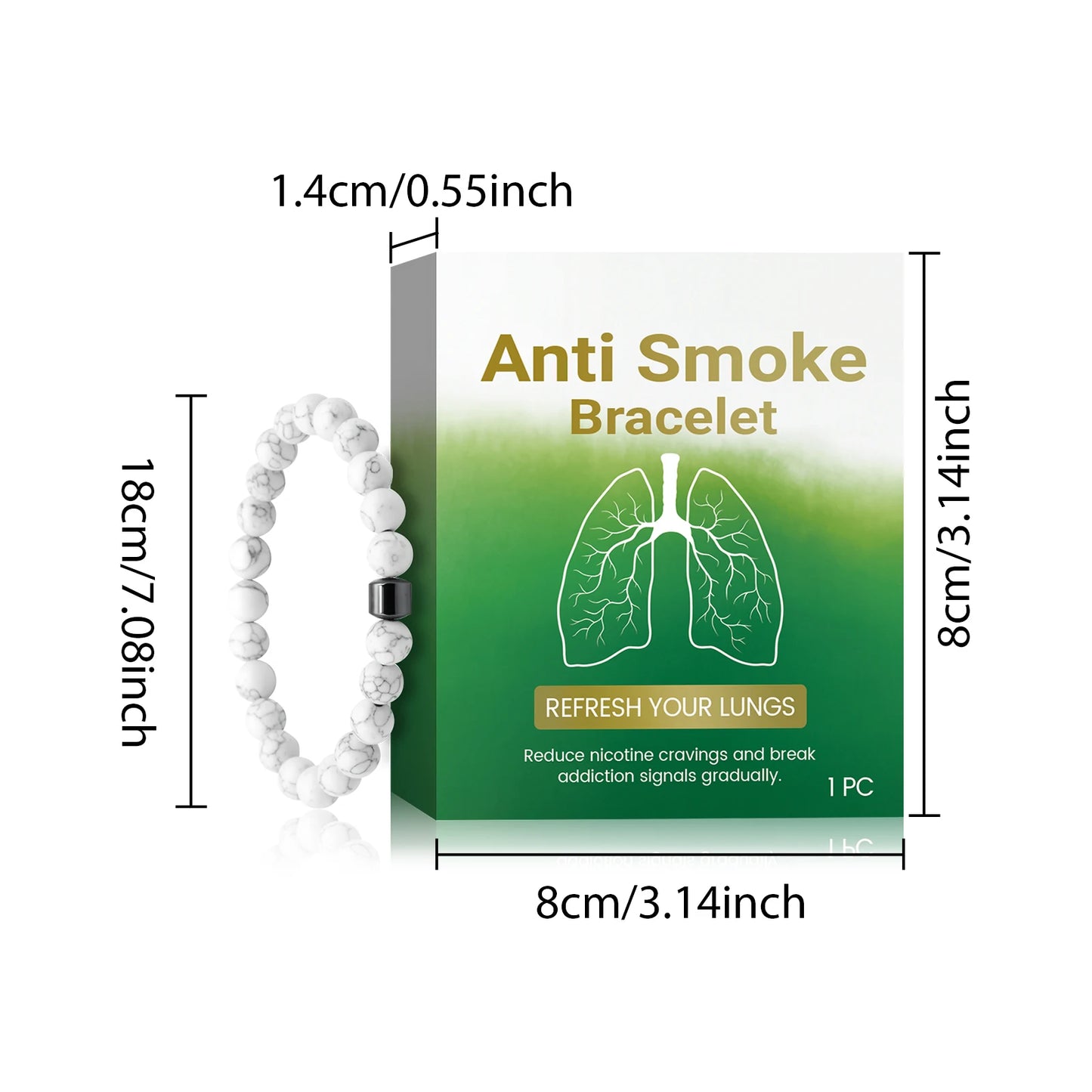 Quit Smoking Bracelet Control Smoking Dispel Addiction Anti Anxiety Lung Detox Cleansing Smoke Cessation Bracelets For Men Women