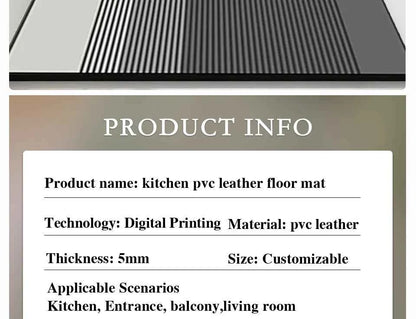 Pvc Kitchen Carpet Non-slip Oil-proof Rug Waterproof Leather Floor Mat Modern Long Strip Carpets Alfombra De Cocina 주방 미끄럼 방지 카펫
