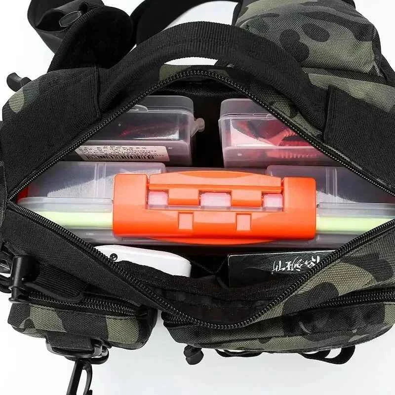 Fly Fishing Tackle Backpack With Rod Holder Lure Box Gear Storage Bag