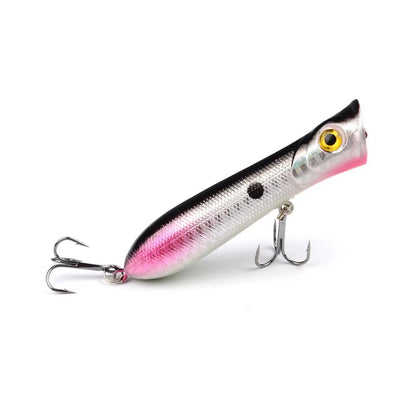 Popper Hard Bait Wobbler Lure 80mm 12g 6 Hook Floating Trailer Ocean Fishing