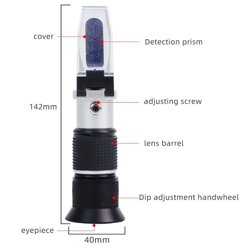 0-90% Handheld Brix Refractometer Sugar Content Tester Honey Fruit Juice Liquids Beekeeping Sugar Refractometer with Retail Box
