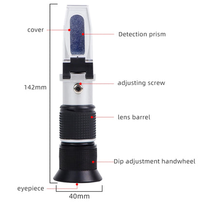 0-90% Handheld Brix Refractometer Sugar Content Tester Honey Fruit Juice Liquids Beekeeping Sugar Refractometer with Retail Box
