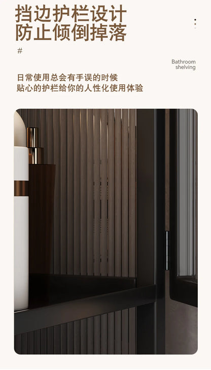 PP+PS Bathroom Storage Rack Wall Mounted Cream Style Towel Holder  Dustproof Toilet Organizer  Cosmetic Counter Shelf