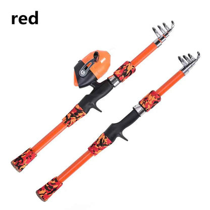 Portable Telescopic Camouflage Children Fishing Rod With Rotating Adjustment