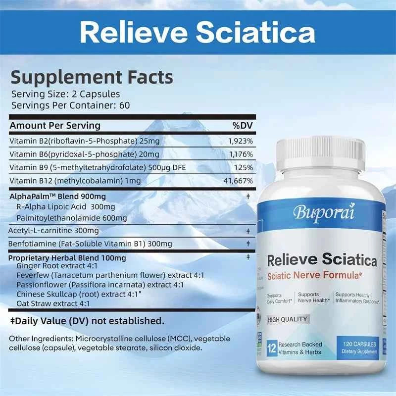 Sciatic Nerve Supplements For Joint Health And Pain Relief 120 Capsules