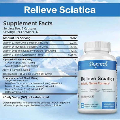 Sciatic Nerve Supplements For Joint Health And Pain Relief 120 Capsules